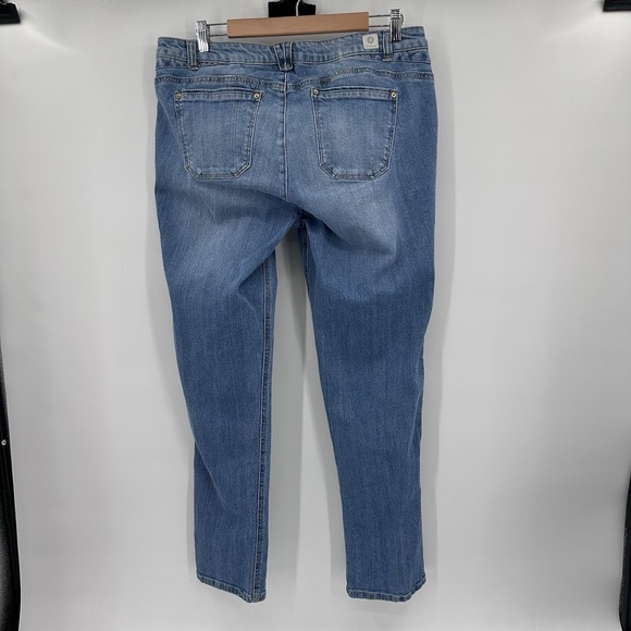 Democracy Women's Girl Friend Jeans Size 14W Floral Embroidered Distressed - Picture 9 of 9